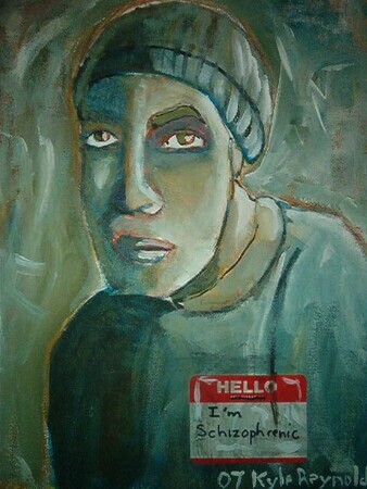 self portrait of schizophrenic artist by schizophrenic artist kyle reynolds
